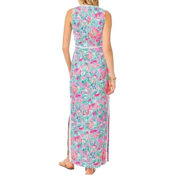 Lilly Pulitzer NWT Ashler Stretch Maxi Dress Soliel Pink Perfect Poppy Size 6 - Picture 5 of 15